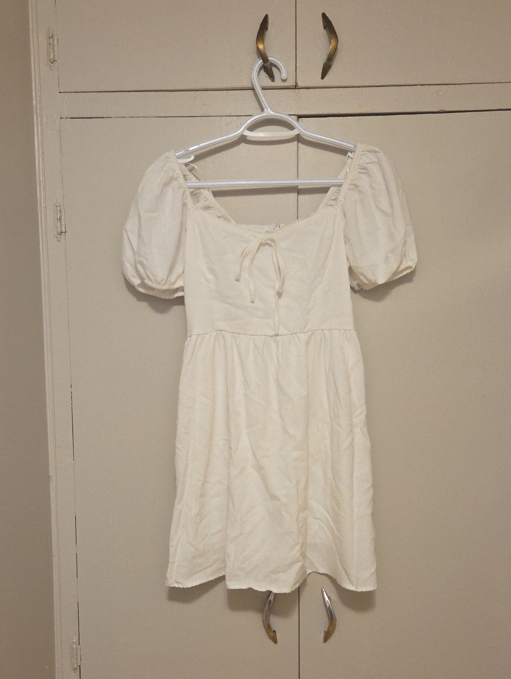Workshop Republic Clothing Off-White Textured Mini Dress